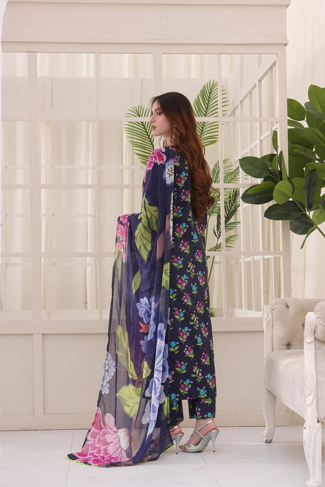 Feathers Premium Whisper of Elan Unstitched Lawn 3Pc Suit Petal Poem-FT676