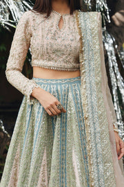 Afrozeh Dastangoi Embroidered Organza Unstitched 3Pc Suit AWS-01 PETALHOUR