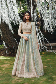 Afrozeh Dastangoi Embroidered Organza Unstitched 3Pc Suit AWS-01 PETALHOUR