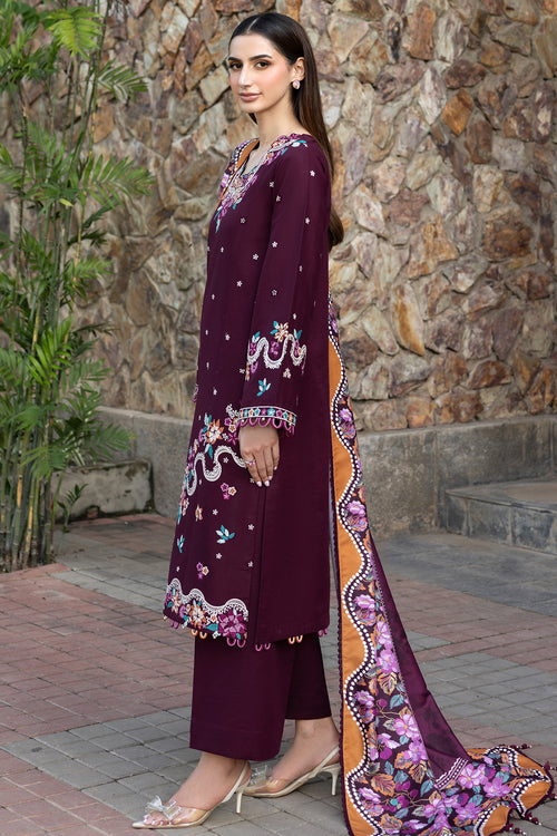 Farasha Embroidered Khaddar Unstitched 3Pc Suit - Pheona