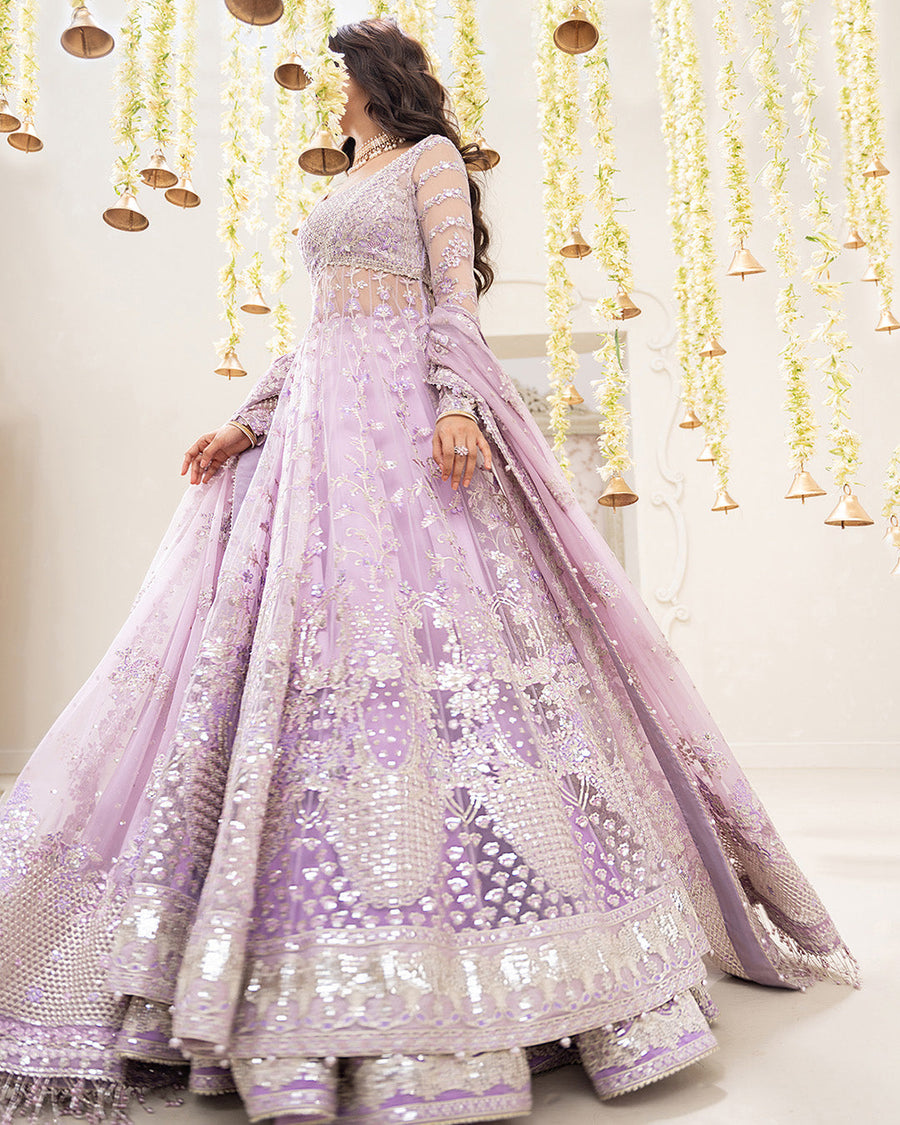 Rua by Faiza Saqlain Embroidered Net Unstitched 3Pc Suit - PINAR