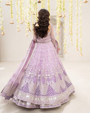 Rua by Faiza Saqlain Embroidered Net Unstitched 3Pc Suit - PINAR
