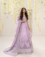 Rua by Faiza Saqlain Embroidered Net Unstitched 3Pc Suit - PINAR