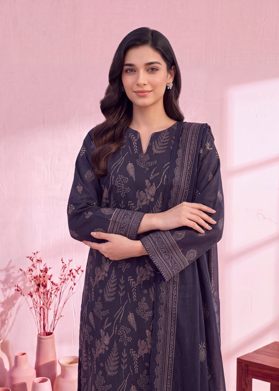 Zeenia Marina Digital Printed Dhanak Marina Unstitched 3Pc Suit JS-05 Pine
