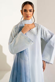 Farasha Summer Weaves Embroidered Lawn Unstitched 3Pc Suit - Pine Blue