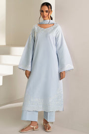 Farasha Summer Weaves Embroidered Lawn Unstitched 3Pc Suit - Pine Blue