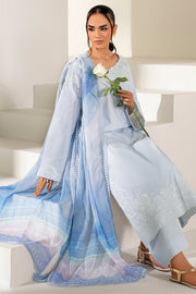 Farasha Summer Weaves Embroidered Lawn Unstitched 3Pc Suit - Pine Blue