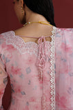 Farasha Fiorella Embroidered Chiffon Unstitched 3Pc Suit - Pink Essence