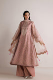 Farasha Fiorella Embroidered Chiffon Unstitched 3Pc Suit - Pink Poise