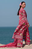 Afrozeh Summer Together Embroidered Lawn Unstitched 3Pc Suit - PINK RUBY