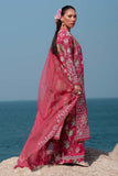 Afrozeh Summer Together Embroidered Lawn Unstitched 3Pc Suit - PINK RUBY