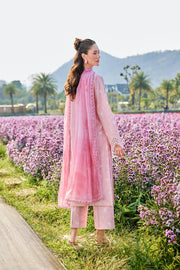 Farasha Summer Escape Embroidered Lawn Unstitched 3Pc Suit - Pink Serenity