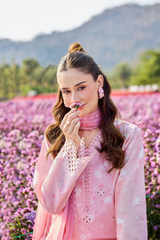 Farasha Summer Escape Embroidered Lawn Unstitched 3Pc Suit - Pink Serenity