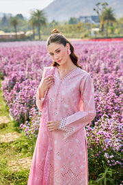 Farasha Summer Escape Embroidered Lawn Unstitched 3Pc Suit - Pink Serenity