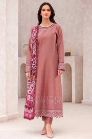 Farasha Summer Weaves Embroidered Lawn Unstitched 3Pc Suit - Pink Whisper