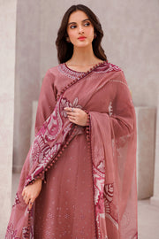 Farasha Summer Weaves Embroidered Lawn Unstitched 3Pc Suit - Pink Whisper