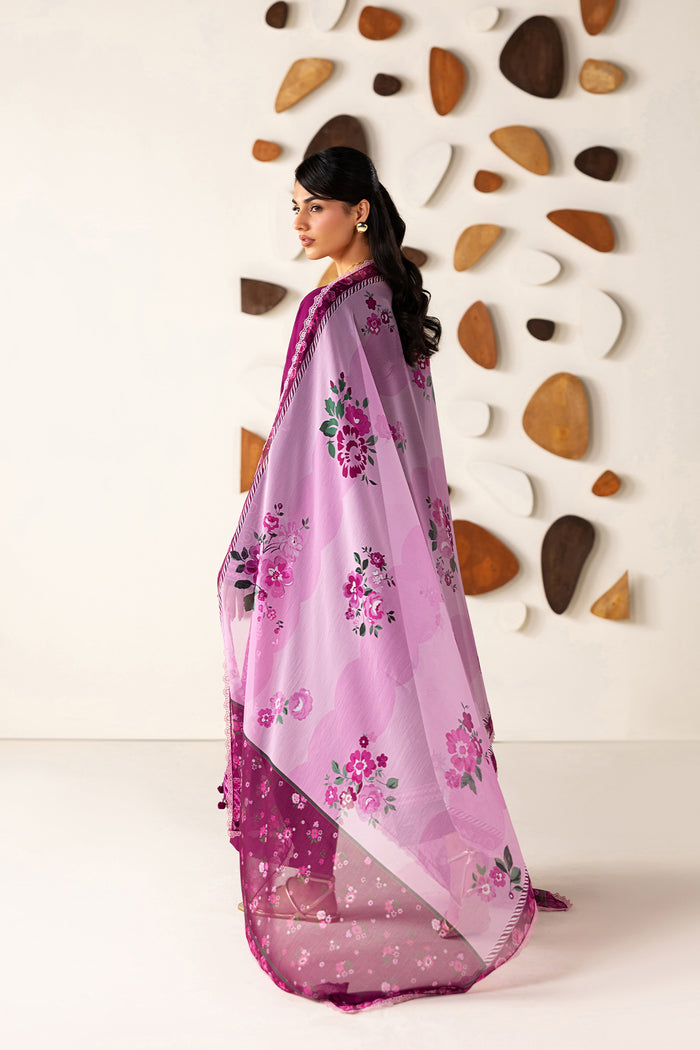 Farasha Summer Melody Embroidered Lawn Unstitched 3Pc Suit - Plum Grace