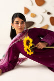 Farasha Summer Melody Embroidered Lawn Unstitched 3Pc Suit - Plum Grace