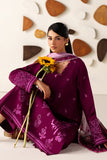 Farasha Summer Melody Embroidered Lawn Unstitched 3Pc Suit - Plum Grace