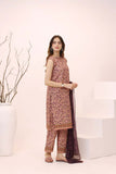Feathers Premium House of Petals Unstitched Lawn 3Pc Suit Plum Peach-FT753