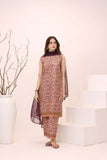 Feathers Premium House of Petals Unstitched Lawn 3Pc Suit Plum Peach-FT753