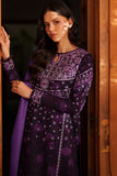 Farasha Meline Embroidered Viscose Unstitched 3Pc Suit - Plum Powder