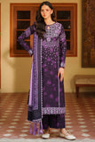Farasha Meline Embroidered Viscose Unstitched 3Pc Suit - Plum Powder