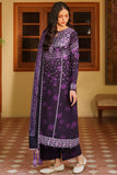 Farasha Meline Embroidered Viscose Unstitched 3Pc Suit - Plum Powder
