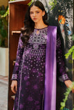 Farasha Meline Embroidered Viscose Unstitched 3Pc Suit - Plum Powder