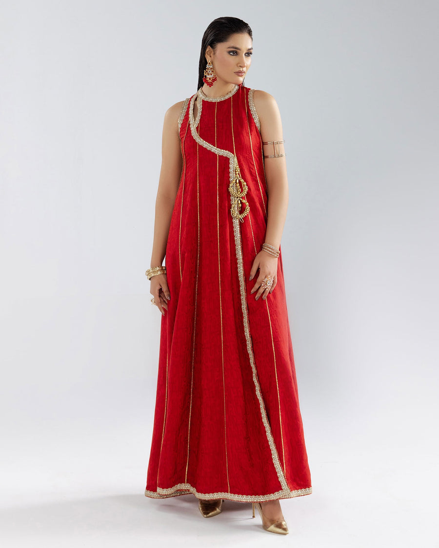 Zivah Apparel Elysian Luxury Pret 3Pc Suit ( Ready To Wear ) Poppy Red