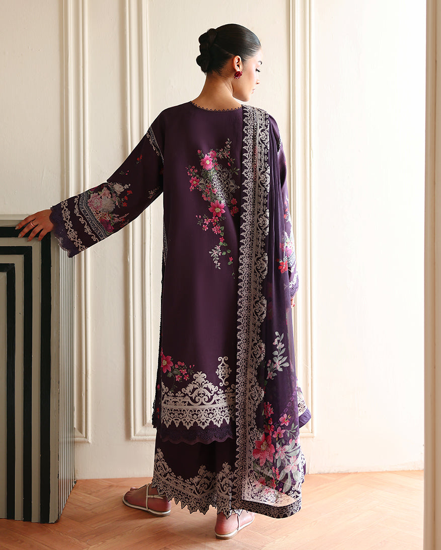 Roheenaz Eclat Gerden Printed Lawn Unstitched 3Pc Suit - POPPY BLOOM