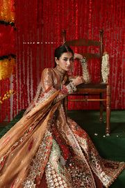 Afrozeh Shehnai Embroidered Tissue Zari Unstitched 3Pc Suit AFS-25-07 POSHNA
