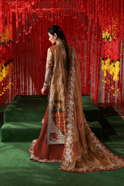Afrozeh Shehnai Embroidered Tissue Zari Unstitched 3Pc Suit AFS-25-07 POSHNA