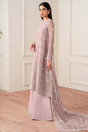 Farasha Essence Embroidered Chiffon Unstitched 3Pc Suit - Powder Bloom