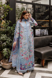 Afrozeh Summer Embroidered Lawn Unstitched 3Pc Suit - PRESTA