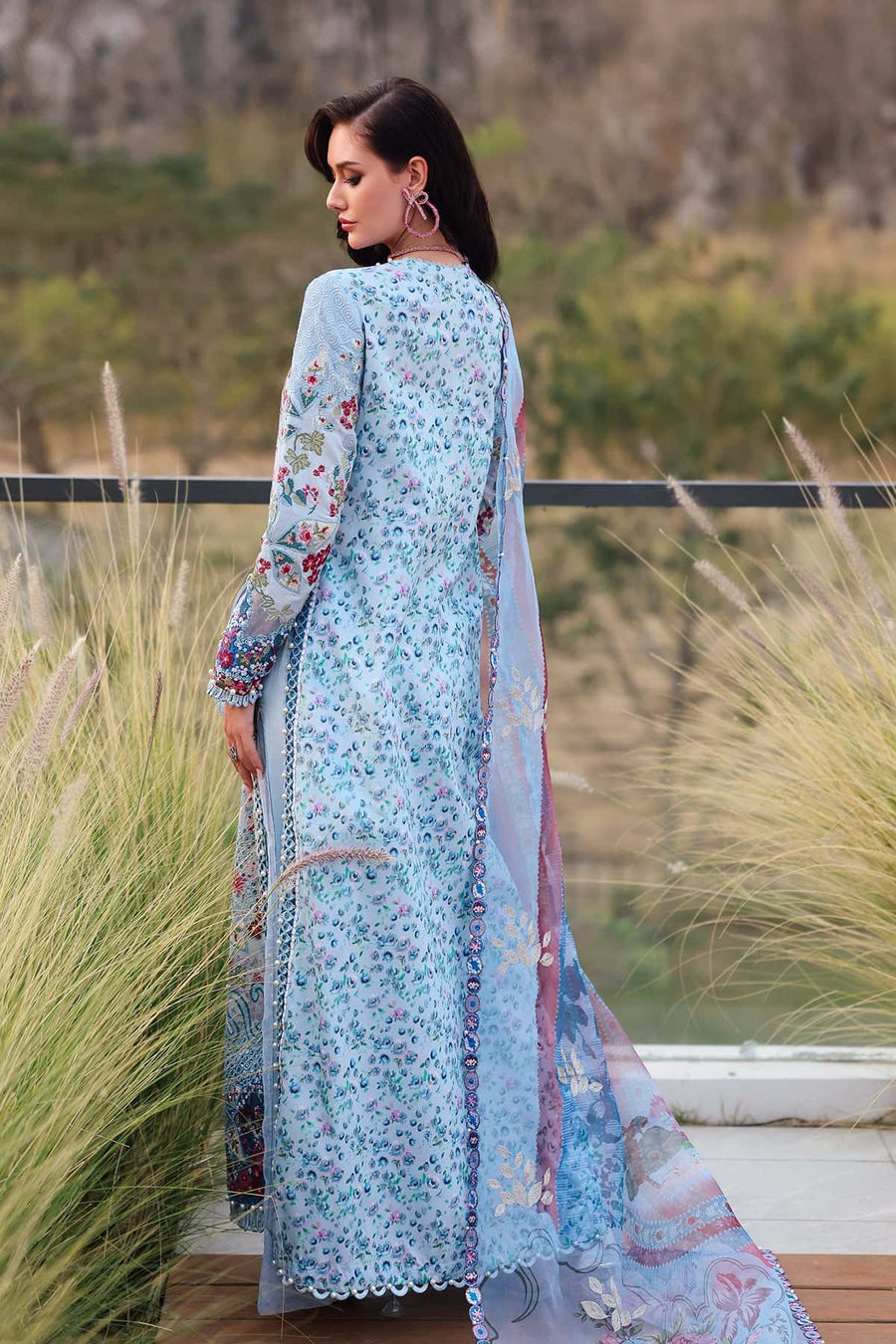 Afrozeh Summer Embroidered Lawn Unstitched 3Pc Suit - PRESTA