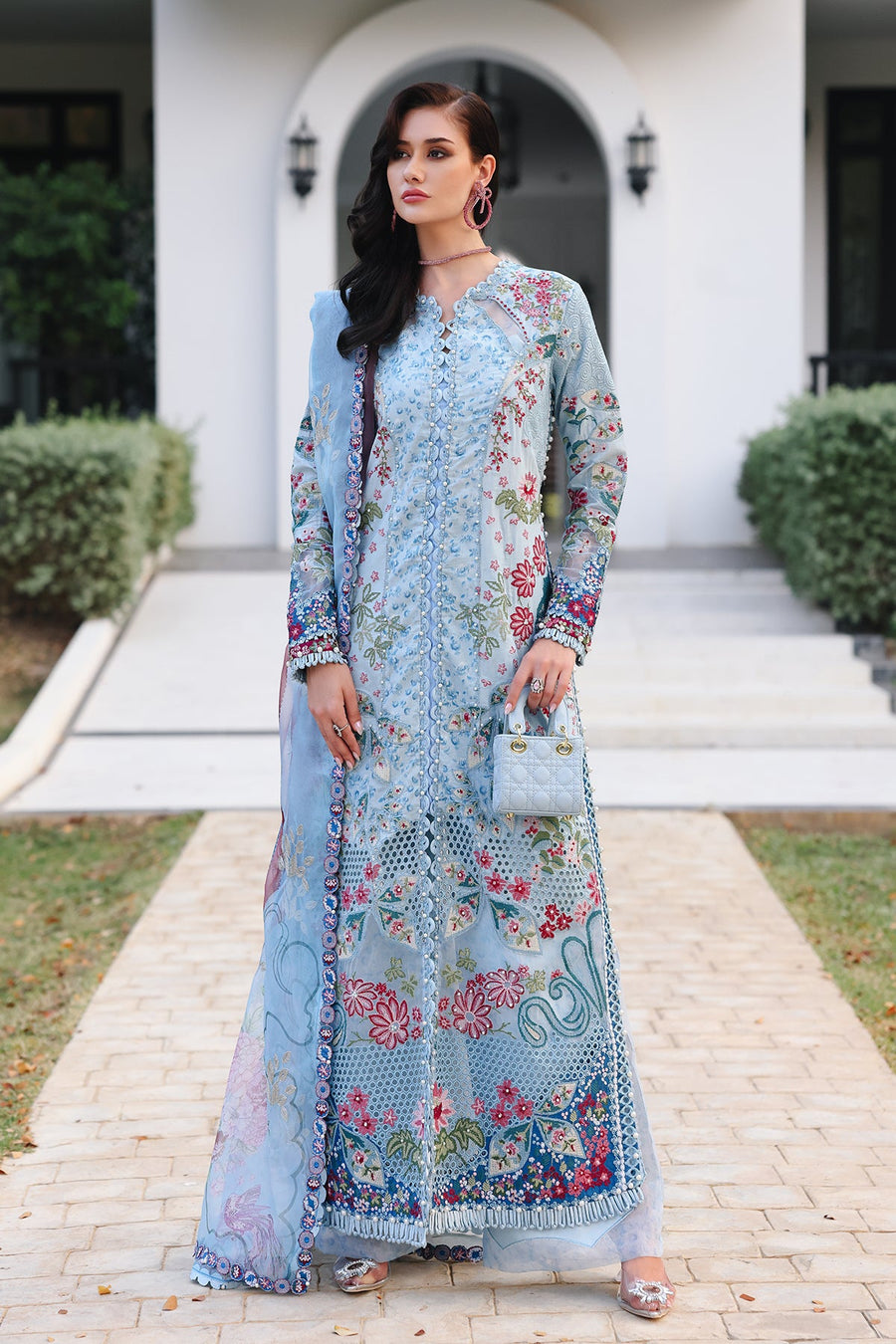 Afrozeh Summer Embroidered Lawn Unstitched 3Pc Suit - PRESTA
