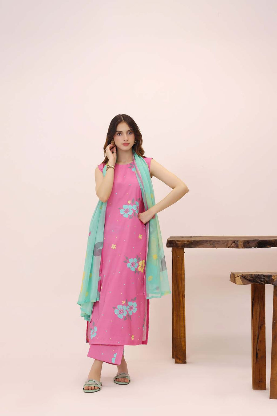 Feathers Premium House of Petals Unstitched Lawn 3Pc Suit Primrose Point-FT749