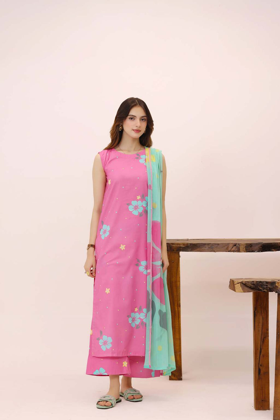 Feathers Premium House of Petals Unstitched Lawn 3Pc Suit Primrose Point-FT749