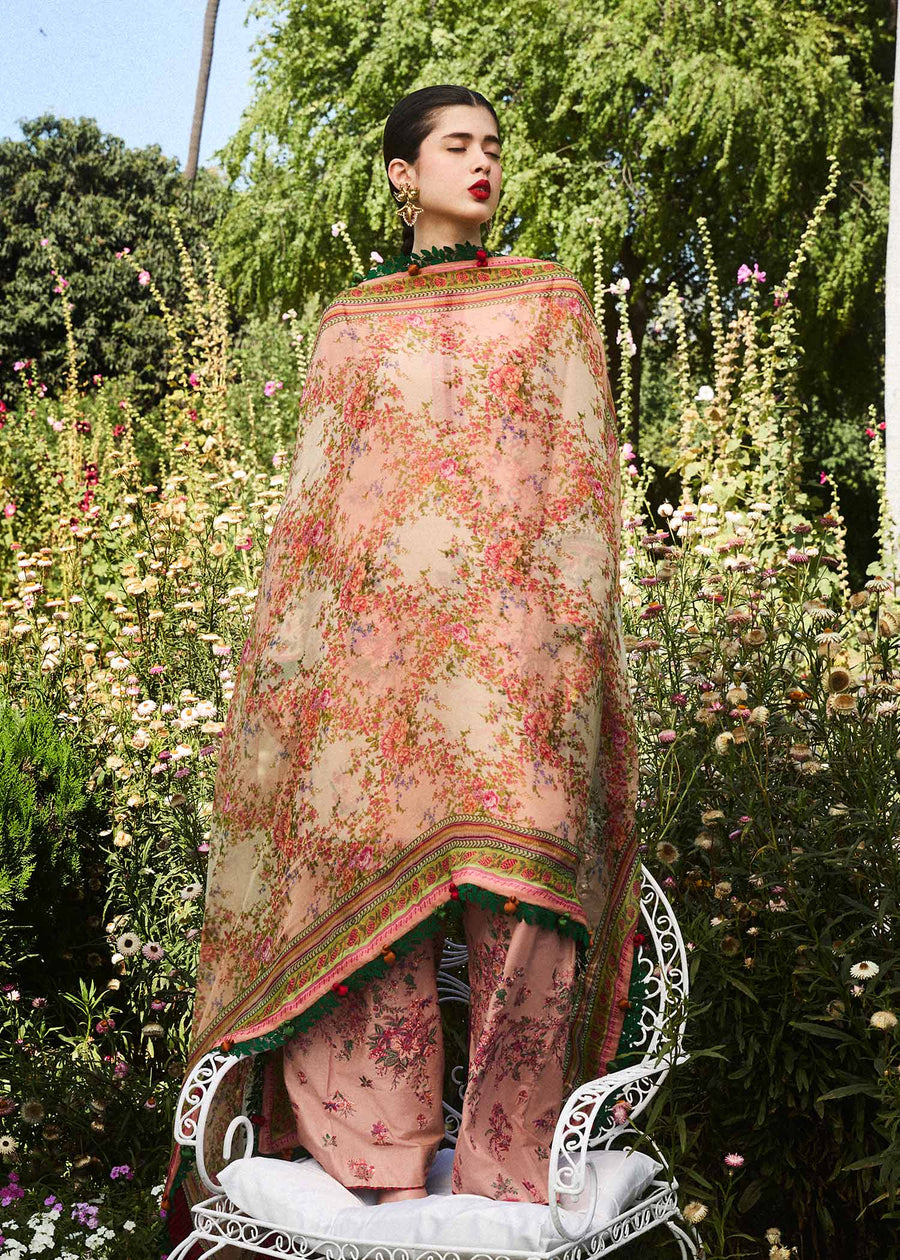 Hussain Rehar Embroidered Luxury Lawn Unstitched 3Pc Suit D-04 PUNE