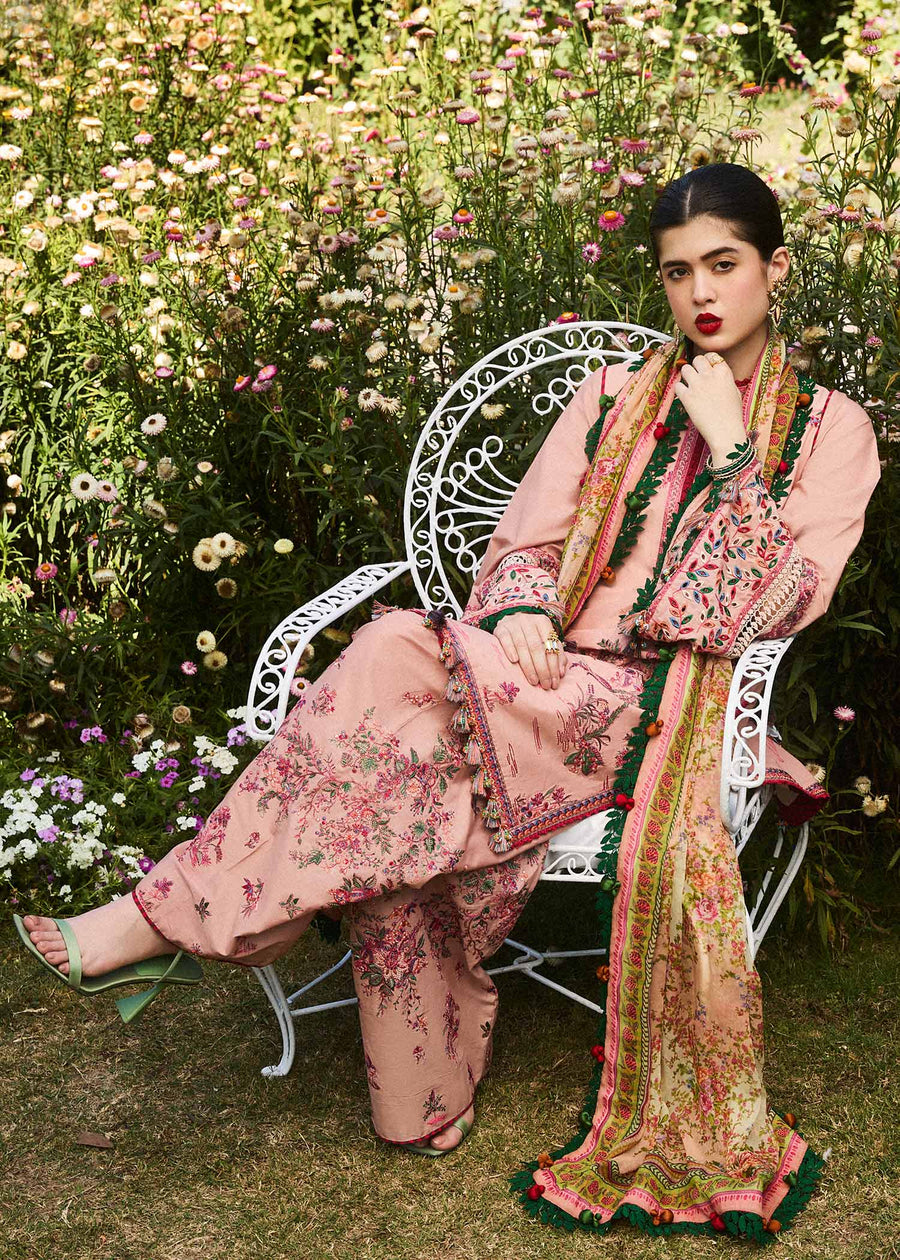 Hussain Rehar Embroidered Luxury Lawn Unstitched 3Pc Suit D-04 PUNE