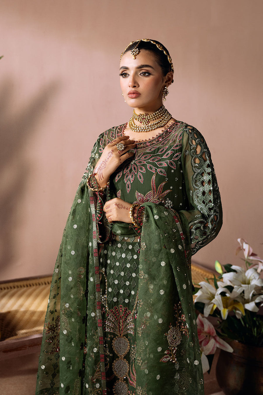 Ramsha Dastak Vol-02 Embroidered Chiffon Unstitched 3Pc Suit Q-201