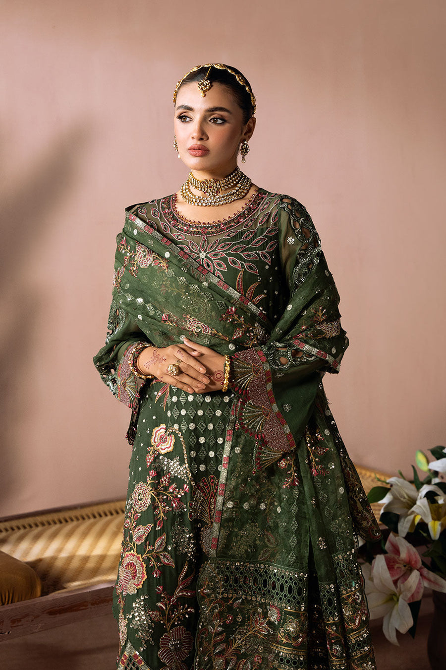 Ramsha Dastak Vol-02 Embroidered Chiffon Unstitched 3Pc Suit Q-201