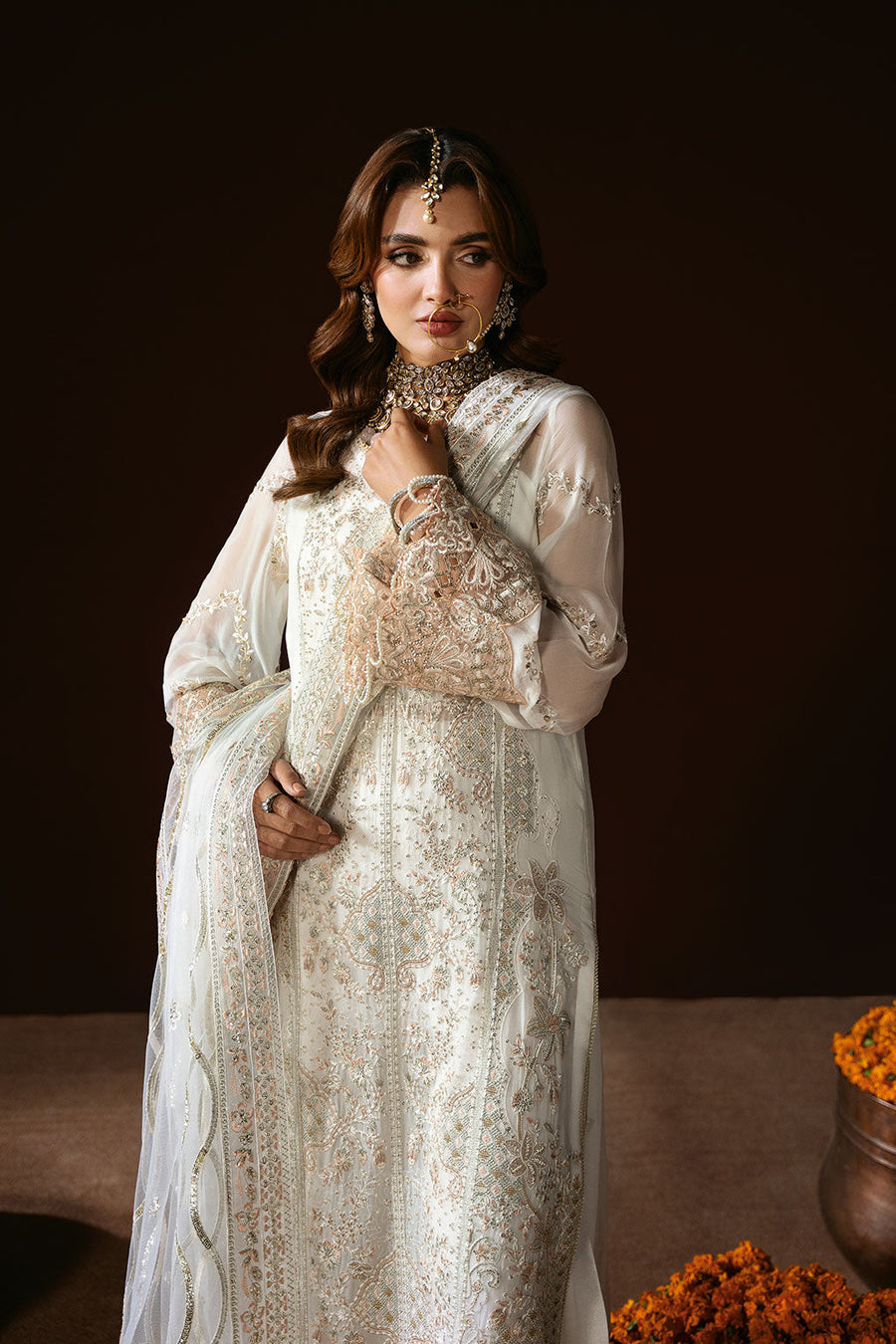 Ramsha Dastak Vol-02 Embroidered Chiffon Unstitched 3Pc Suit Q-204