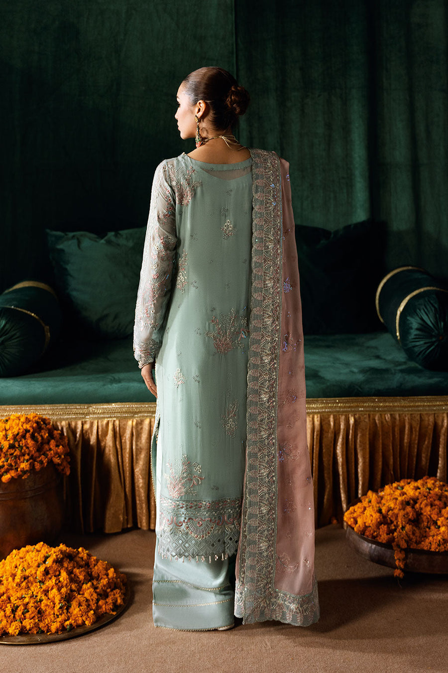 Ramsha Dastak Vol-02 Embroidered Chiffon Unstitched 3Pc Suit Q-206