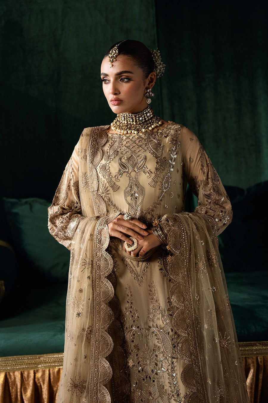 Ramsha Dastak Vol-02 Embroidered Chiffon Unstitched 3Pc Suit Q-207