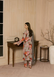 Feathers Dewdrop Unstitched Digital Printed Lawn 3Pc Suit QAYL-FT448