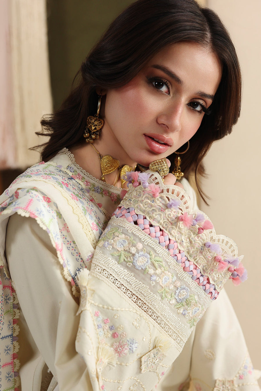 Qalamkar Festive Embroidered Lawn Unstitched 3Pc Suit QFL-01 ELMA