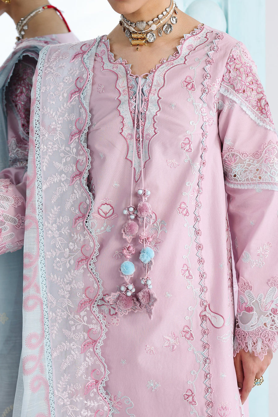 Qalamkar Festive Embroidered Lawn Unstitched 3Pc Suit QFL-02 ISANE