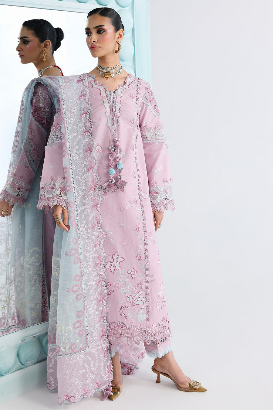 Qalamkar Festive Embroidered Lawn Unstitched 3Pc Suit QFL-02 ISANE